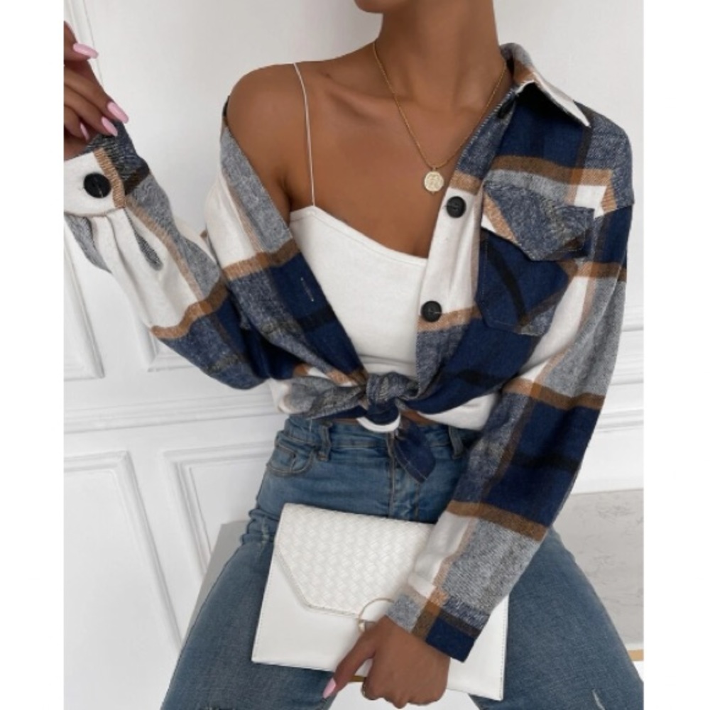 Plaid button down jacket - Picture 2 of 6